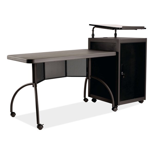 Oklahoma Sound Teacher's WorkPod Desk and Lectern Kit, 68in. x 24in. x 41in., Charcoal Gray TWP